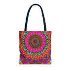 Colorful Mandala Tote Bag – Boho Psychedelic All-Over Print