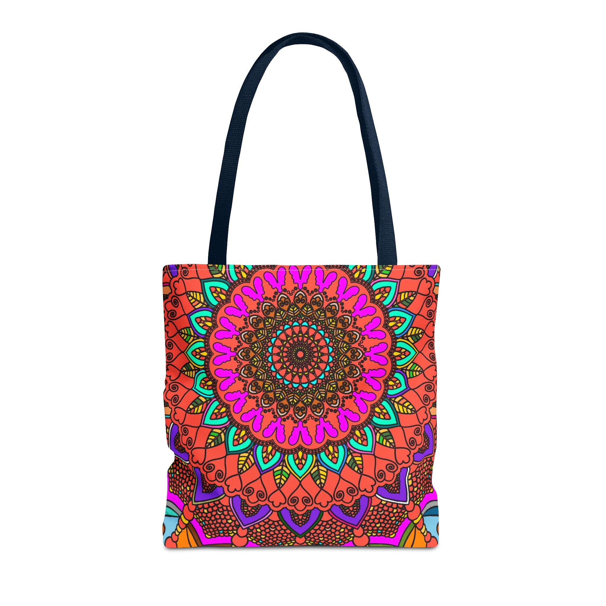 Borsa tote con mandala colorati – Stampa all-over in stile boho psichedelico