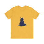 Black Cat Mystery T-Shirt featuring a simple and cool design, perfect for cat lovers and fans of mystery