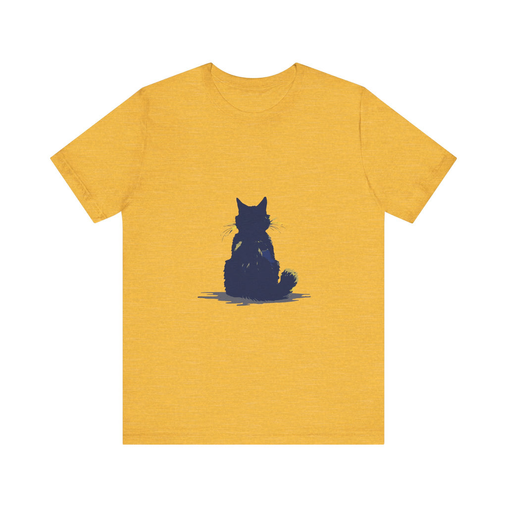 Black Cat Mystery T-Shirt featuring a simple and cool design, perfect for cat lovers and fans of mystery