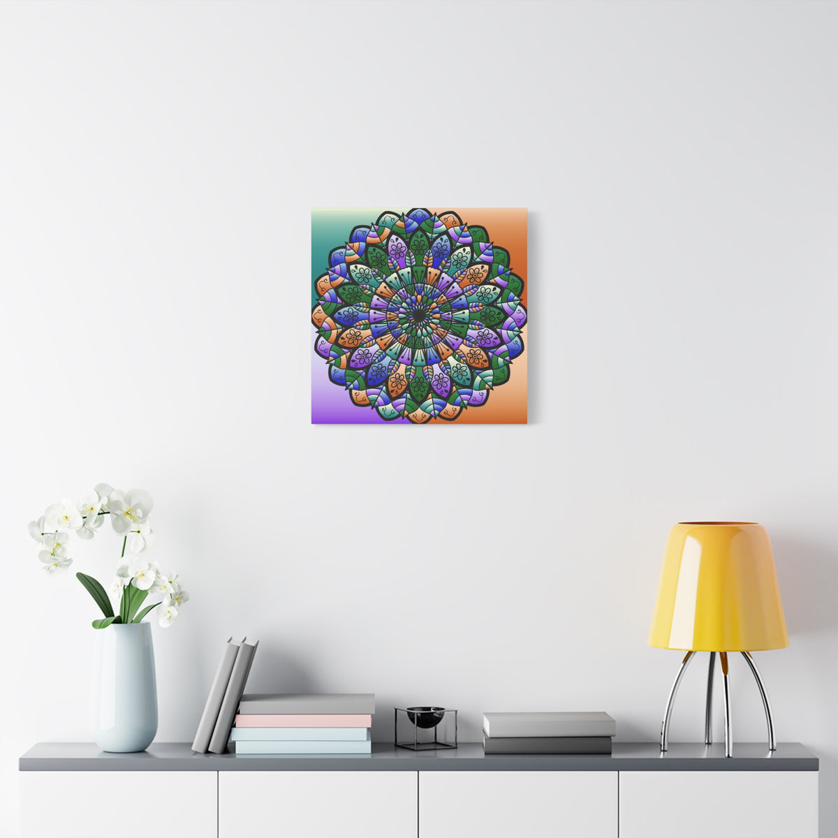 Colorful Mandala Wall Canvas — Stretched Matte Art