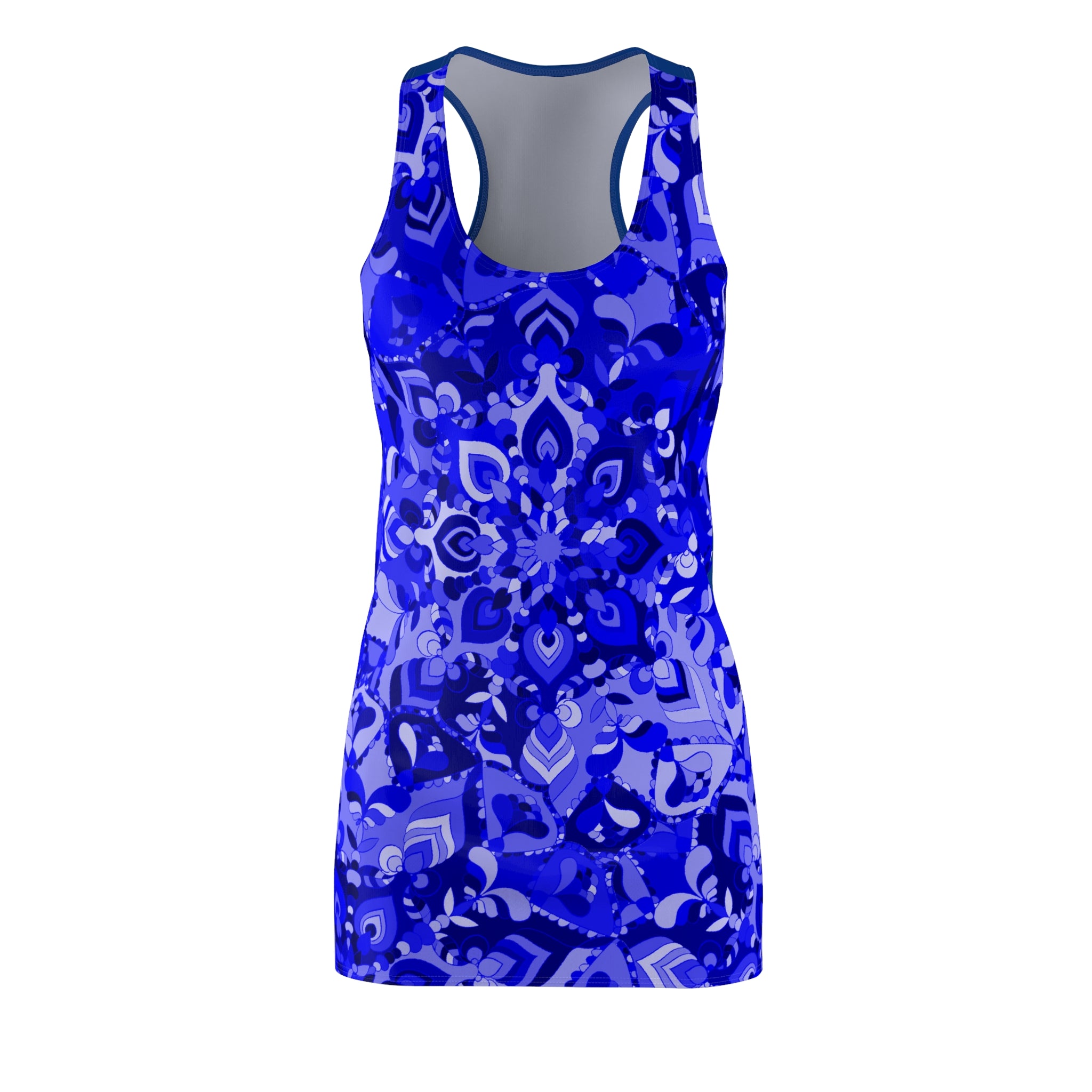 Blue Mandala Sleeveless Racerback Dress