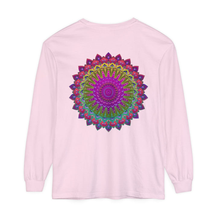 Vibrant Mandala Unisex Long Sleeve T-Shirt Adding Color and Energy to Outfit