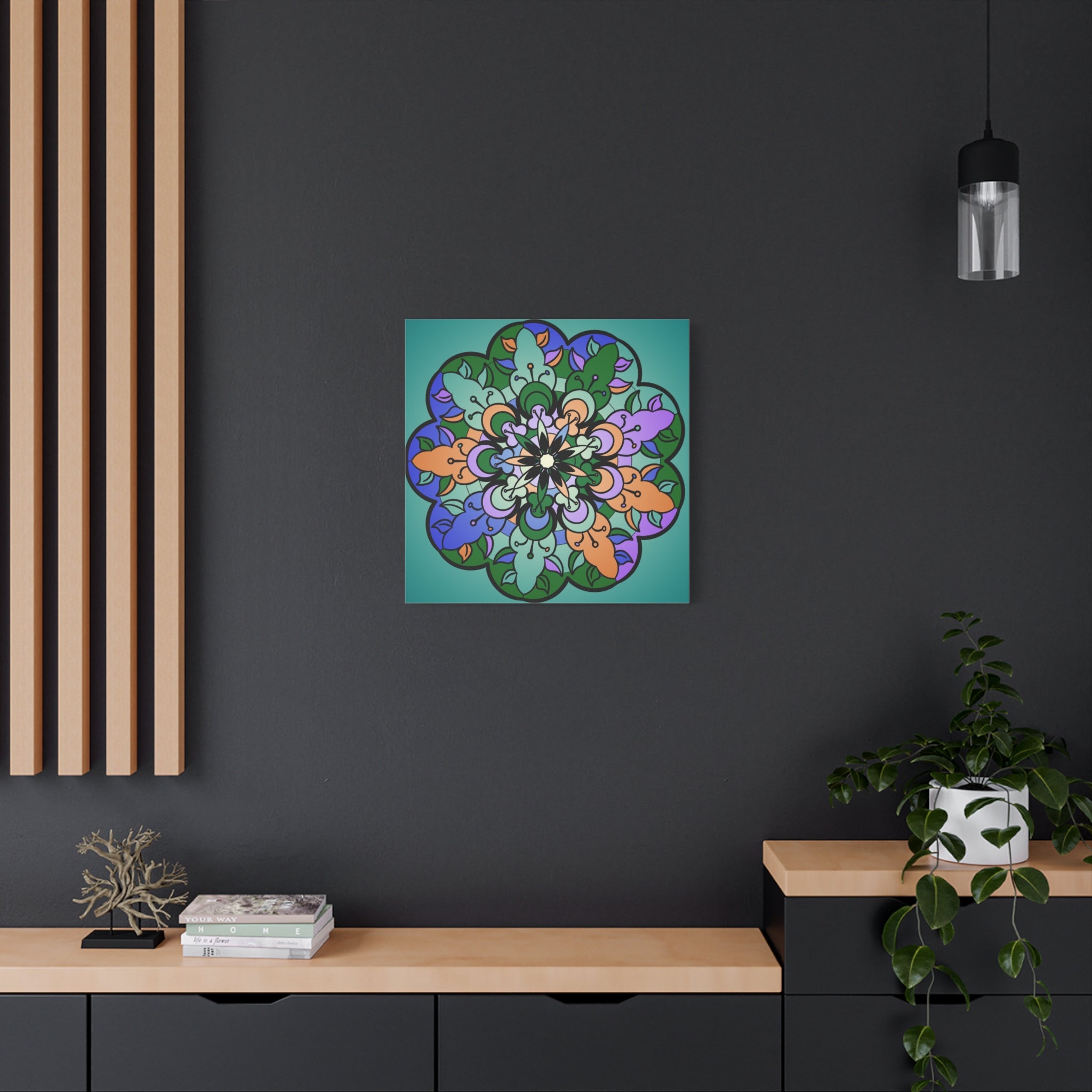 Floral Mandala Matte Canvas Wall Art