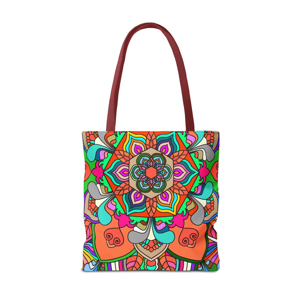 Colorful Mandala Tote Bag — Vibrant Boho All-Over Print Beach & Market Tote