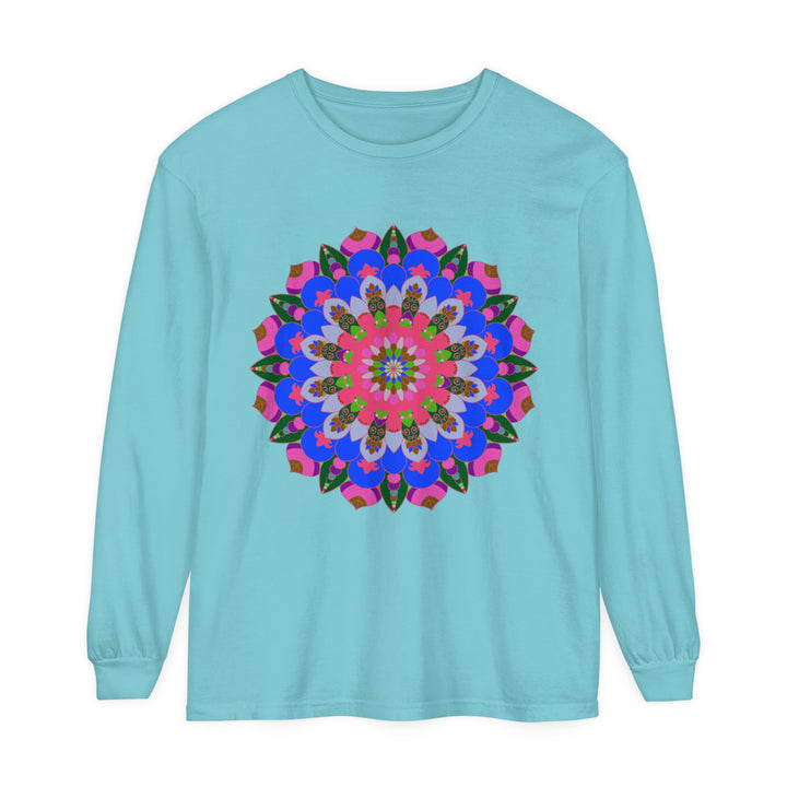 Colorful Mandala Long Sleeve T-Shirt with Ethnic Inspired Design