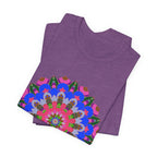 Colorful mandala geometric t-shirt with intricate patterns and vibrant colors