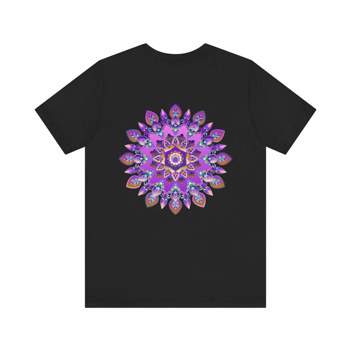 Vibrant purple mandala t-shirt featuring spiritual peace and harmony design