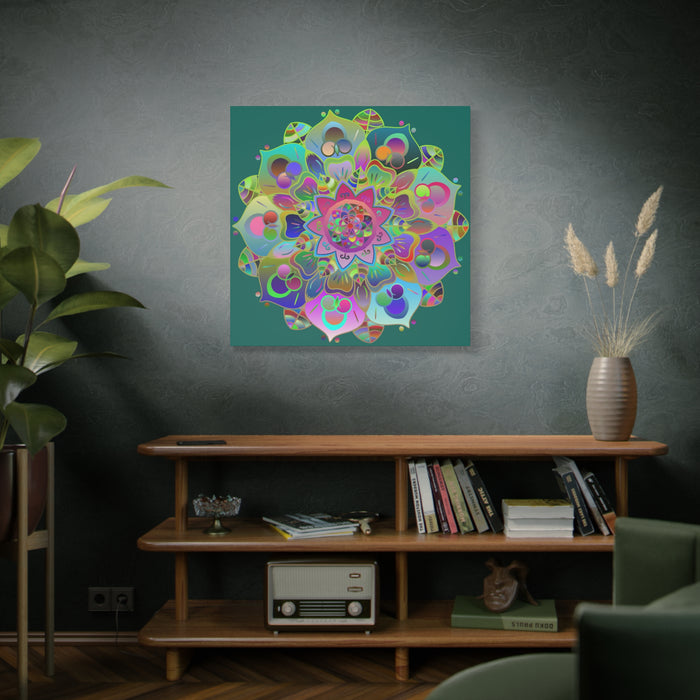 Vibrant Mandala Matte Canvas Wall Art — Colorful Boho Stretched Canvas