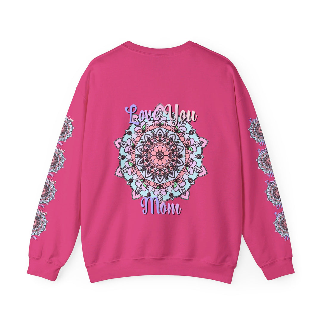 Cozy and stylish unisex crewneck sweatshirt with 'Love You Mom' design, perfect birthday gift for Mom