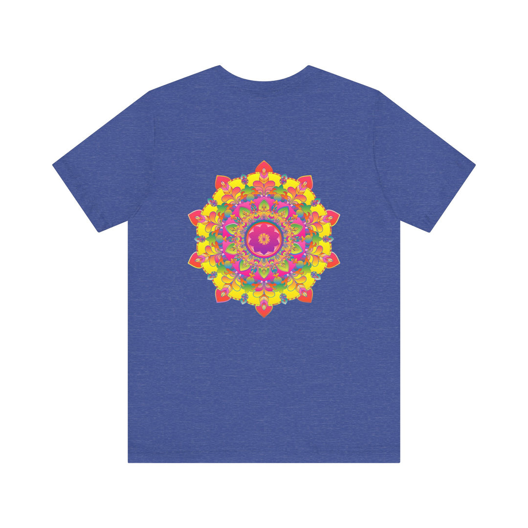 Colorful and intricate mandala design tee promoting spiritual peace and harmony