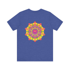 Colorful and intricate mandala design tee promoting spiritual peace and harmony