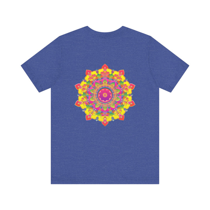 Colorful and intricate mandala design tee promoting spiritual peace and harmony