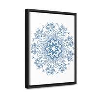 Mandala Handmade Art - Steel Blue Vertical Frame Gallery Canvas Wraps