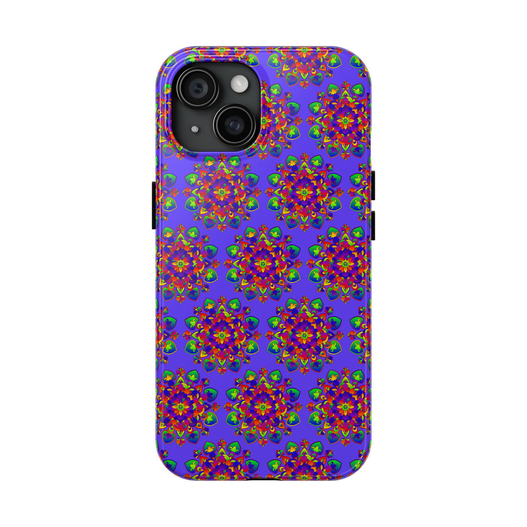 Tiled Hand Drawn Mandala Rainbow Phone Case - Standard alt text 21