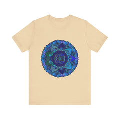 Dark-blue-and-green-mandala-t-shirt-spiritual-art-on-black-background