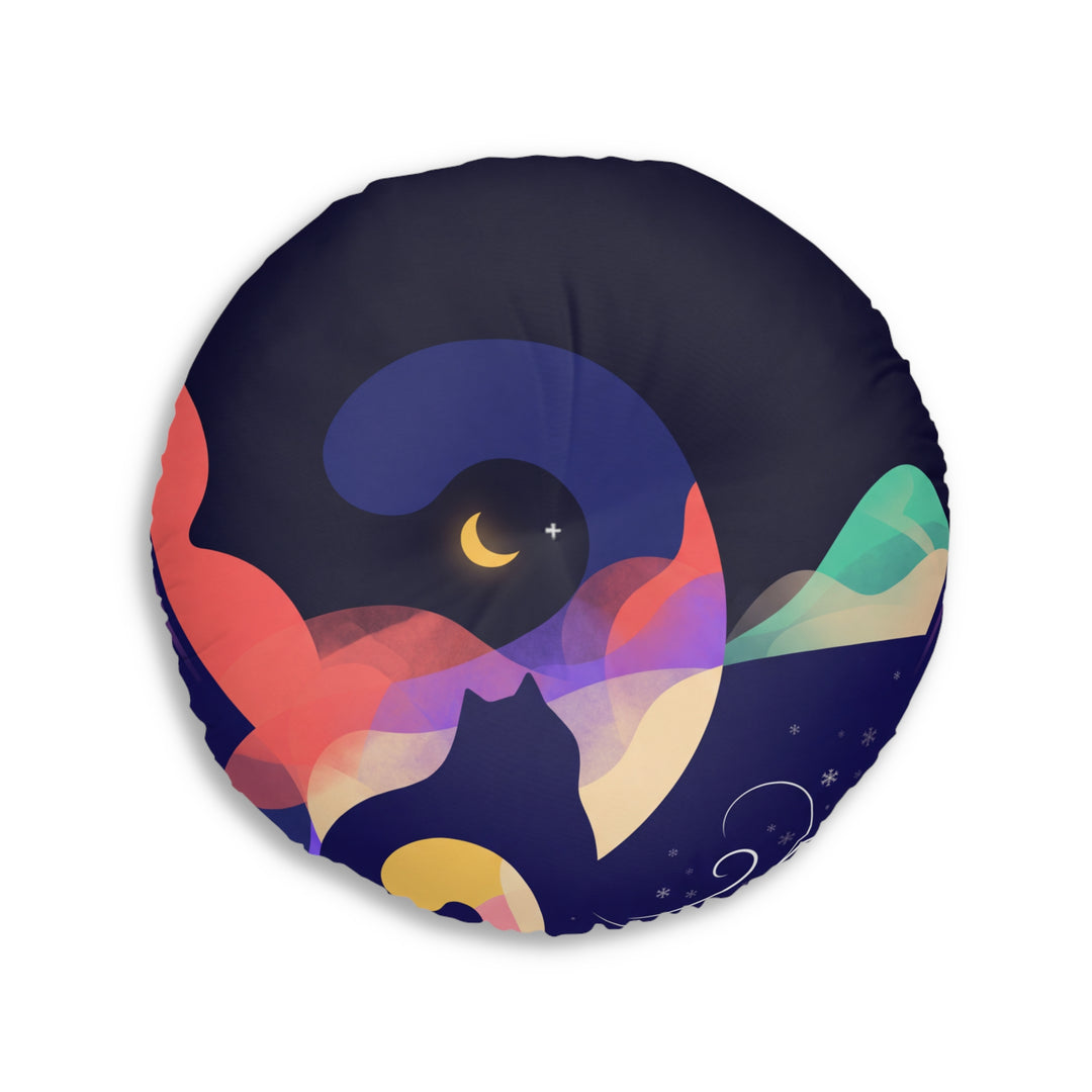 Nap Inspector Cat Round Floor Pillow