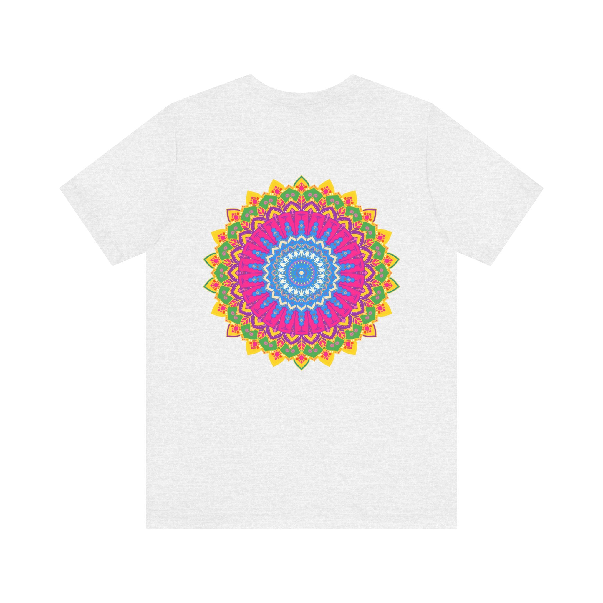 Colorful mandala design t-shirt with spiritual and peaceful vibes for a vibrant and eye-catching look