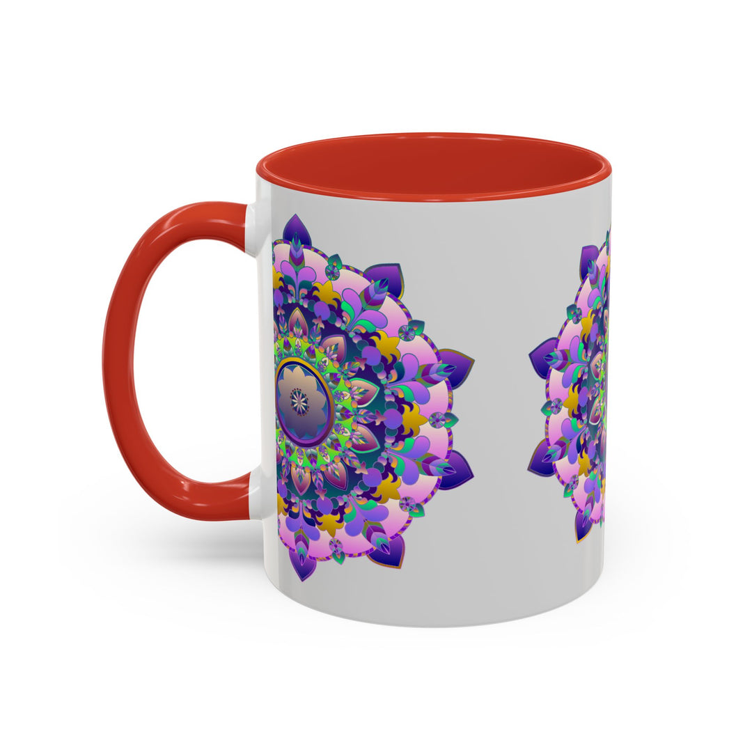 Beautiful ceramic Mandala Art Mug with a colorful floral design