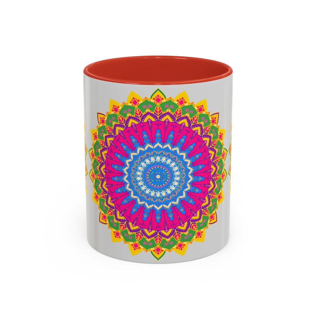 Colorful geometric design Mandala Art Mug, perfect for morning coffee