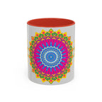 Colorful geometric design Mandala Art Mug, perfect for morning coffee