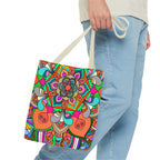 Colorful Mandala Tote Bag — Vibrant Boho All-Over Print Beach & Market Tote