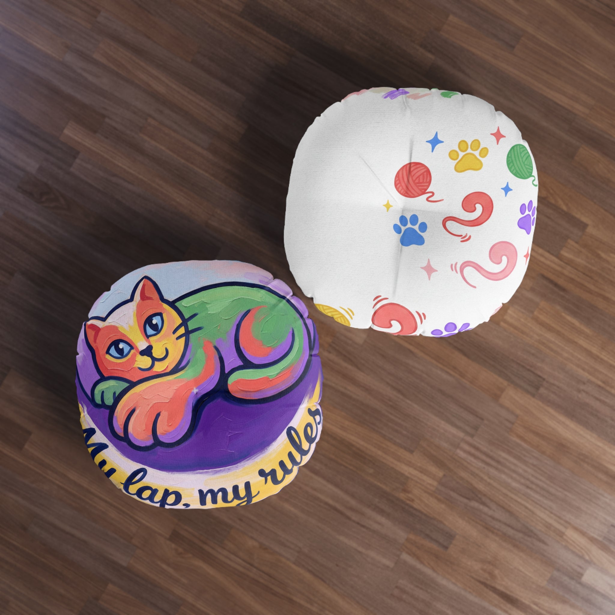 Cozy Winter Cat Floor Pillow