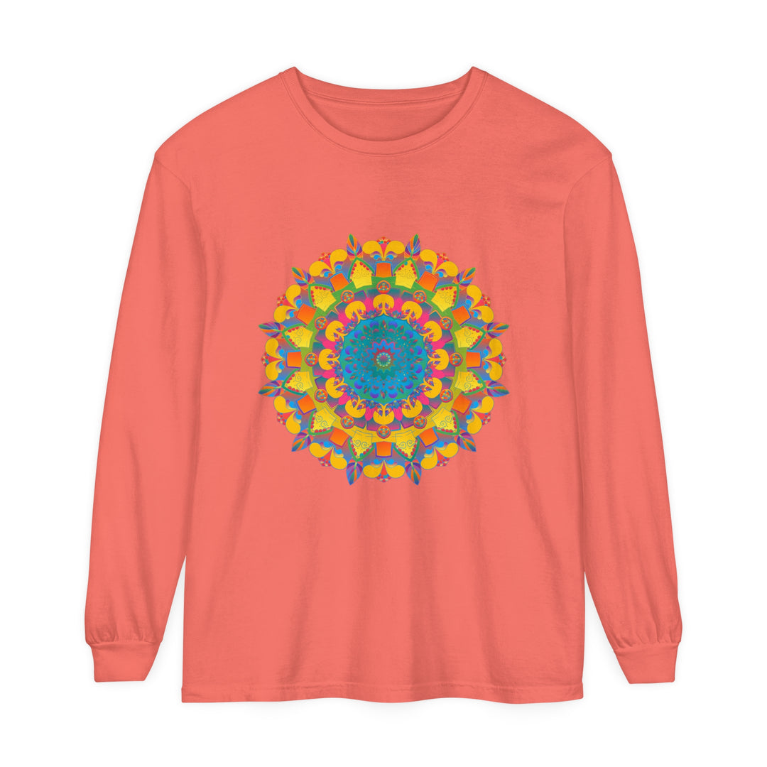 Colorful and intricate mandala design long sleeve t-shirt for men and women