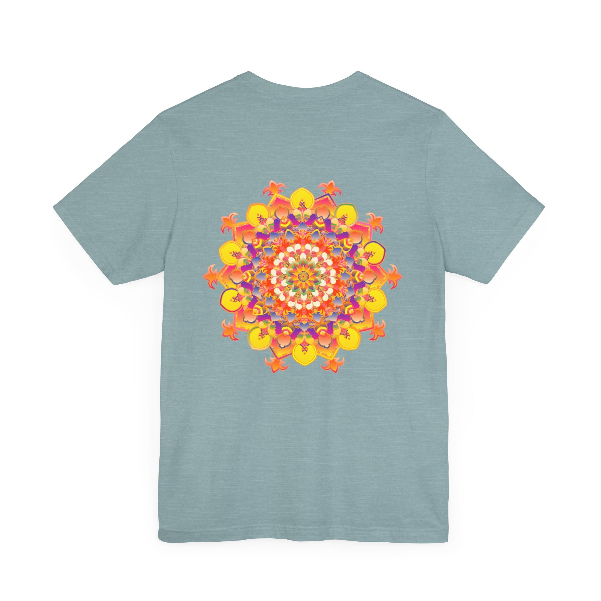 Beautiful vibrant mandala tee featuring intricate spiritual design for peace and harmony