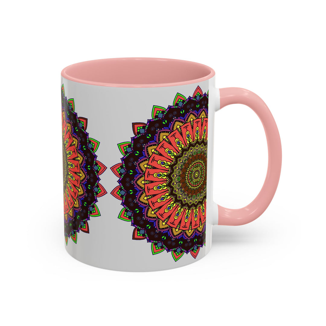 Colorful and spiritual mandala art mug featuring intricate designs and vibrant colors