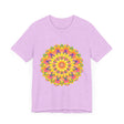 Vibrant Mandala Tee featuring a spiritual art design with intricate patterns and bold colors, perfect for expressing your inner creativity and connection to the universe