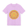 Vibrant Mandala Tee featuring a spiritual art design with intricate patterns and bold colors, perfect for expressing your inner creativity and connection to the universe