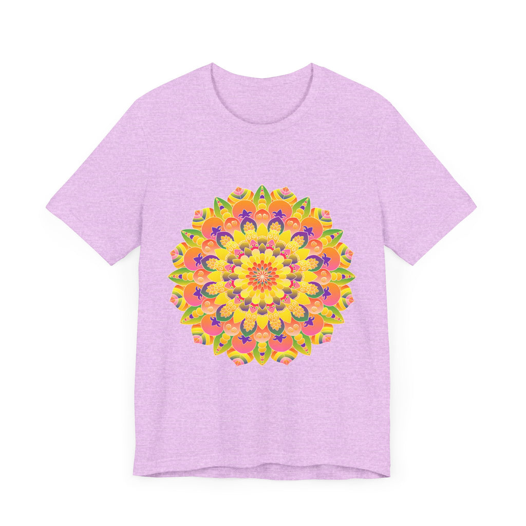 Vibrant Mandala Tee featuring a spiritual art design with intricate patterns and bold colors, perfect for expressing your inner creativity and connection to the universe