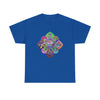 An image of a comfortable unisex heavy cotton tee featuring a beautiful mandala art design, perfect for yoga and mindfulness practices