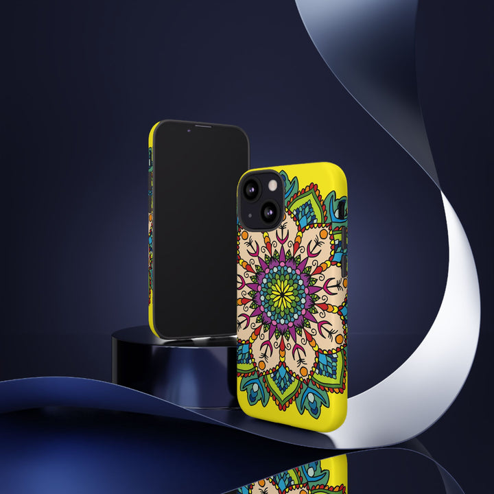 Intricate Floral Yellow Phone Case for Bold Protection and Style