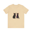 Black Cat Mystery T-Shirt featuring an elegant and colorful design, perfect for cat lovers and fashion enthusiasts alike