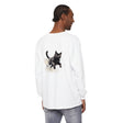 A close-up image of a black cat watercolor splash t-shirt with vibrant colors and a unique design