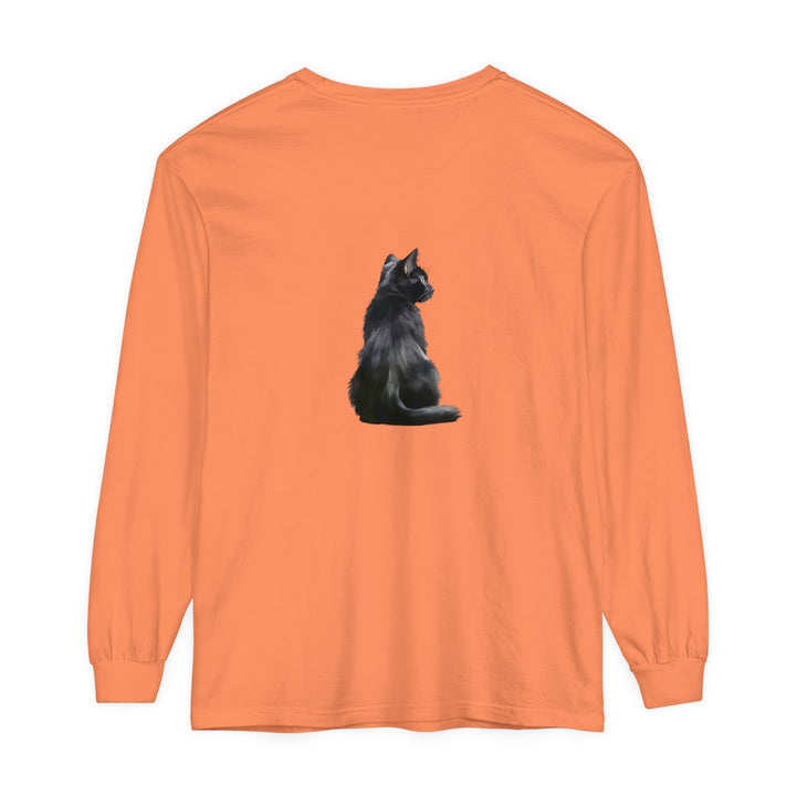 Black Cat Mystique Long Sleeve T-Shirt - stylish, comfortable, and perfect for cat lovers