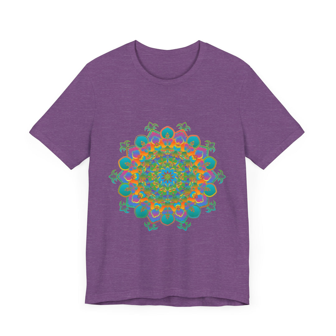 Vibrant Mandala Tee with Circular Floral Design in Bold and Bright Colors