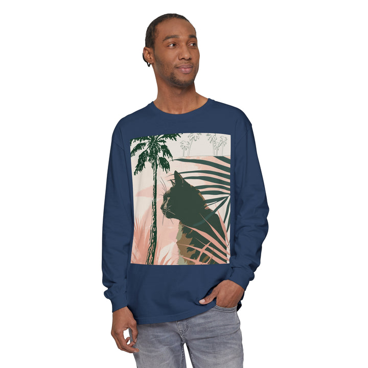 Black Cat Jungle Long Sleeve T-Shirt for wildlife-inspired looks alt text 55