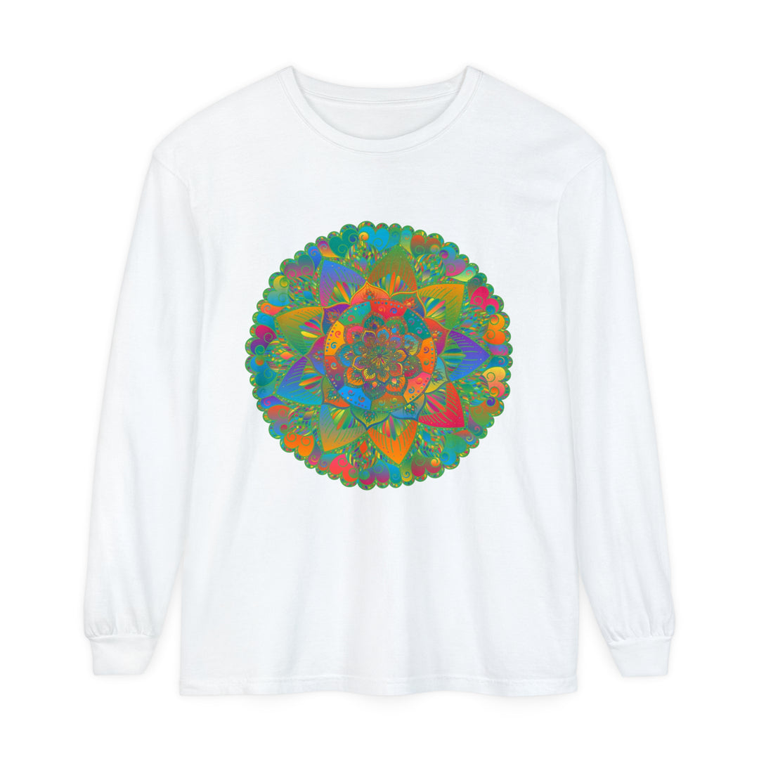 Colorful and intricate mandala design long sleeve t-shirt for all genders