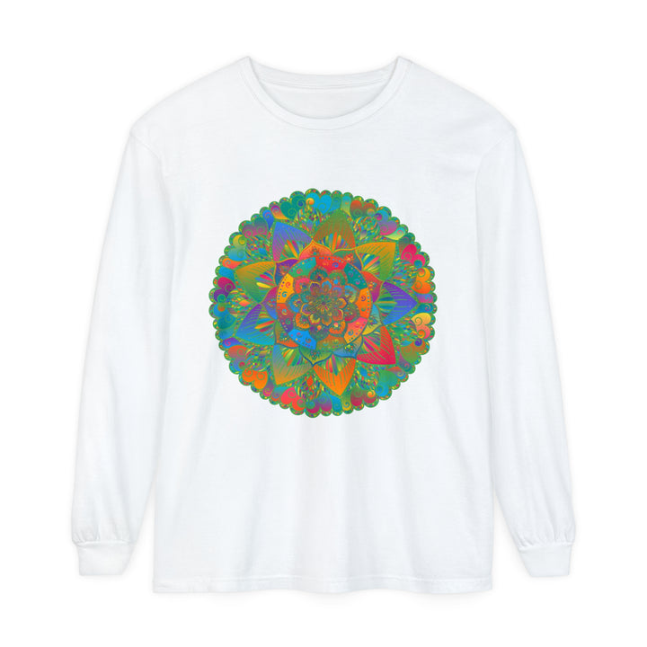 Colorful and intricate mandala design long sleeve t-shirt for all genders