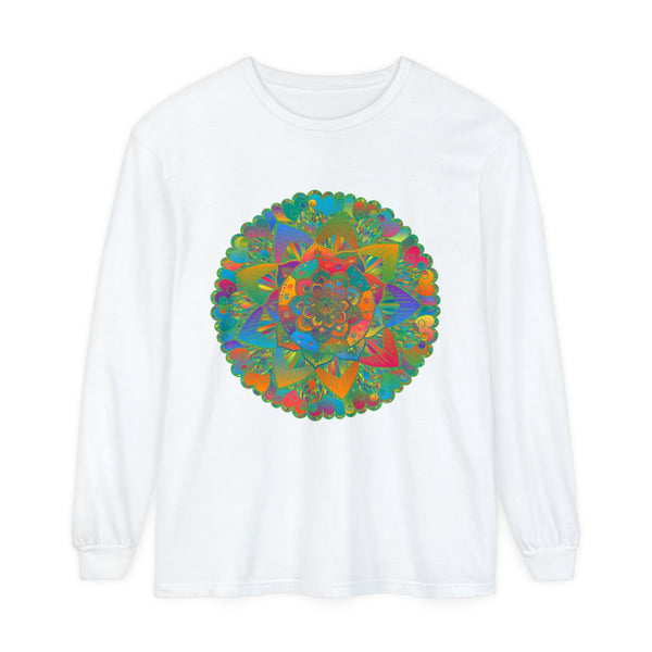 Colorful and intricate mandala design long sleeve t-shirt for all genders