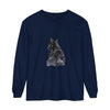 Black Cat Watercolor Long Sleeve T-Shirt featuring a beautiful, hand-painted feline design