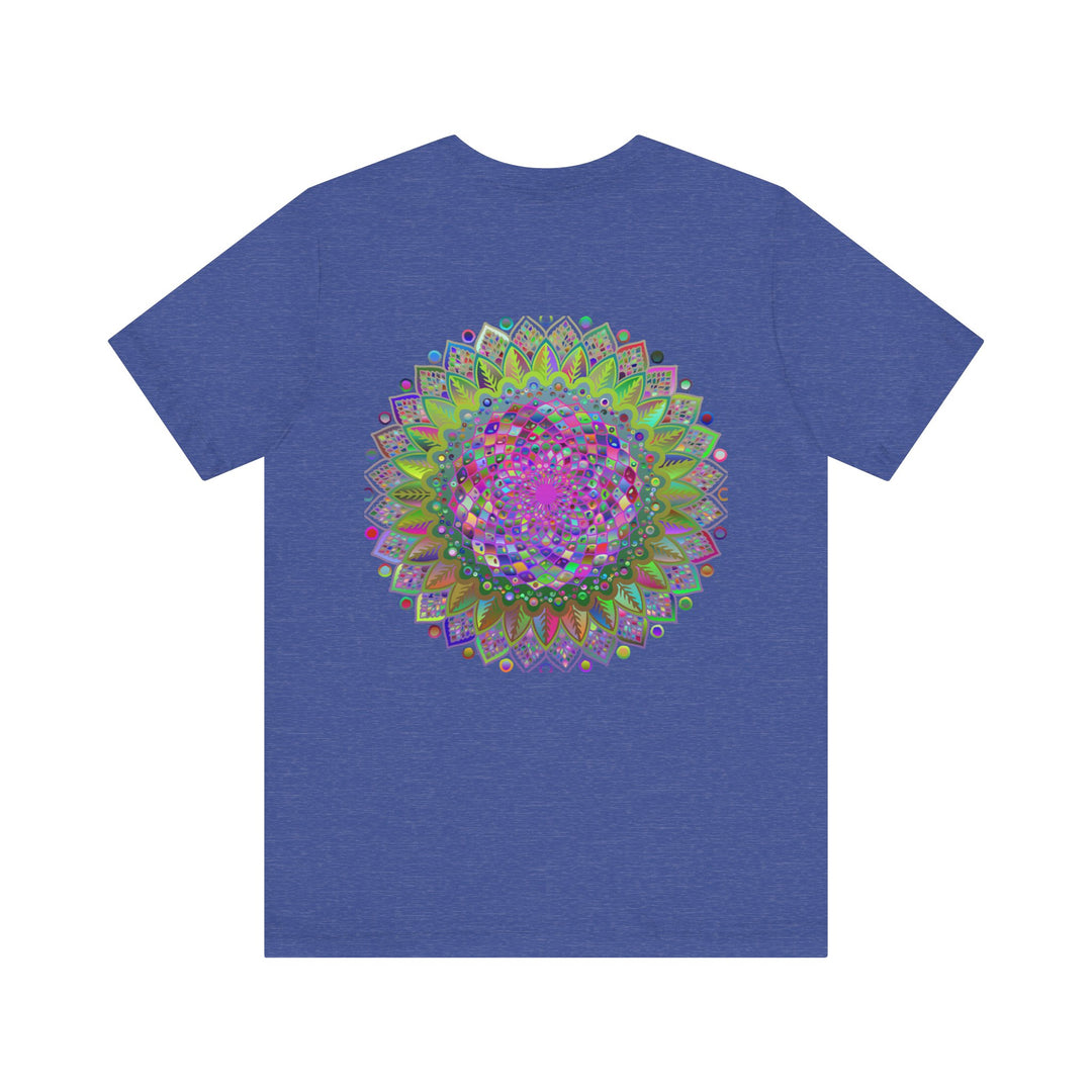 Colorful mandala t-shirt symbolizing peace, unity, and spirituality