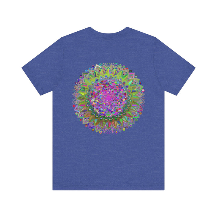 Colorful mandala t-shirt symbolizing peace, unity, and spirituality