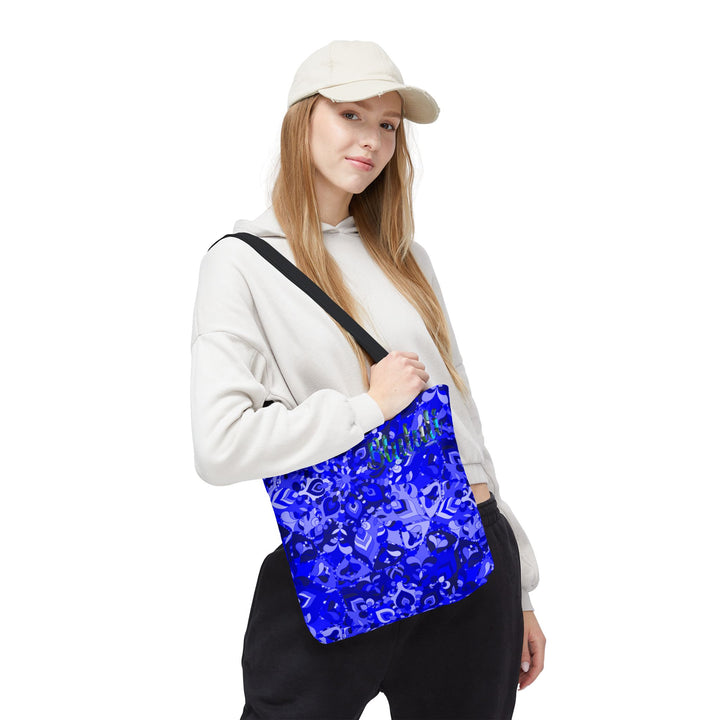 Borsa tote con design mandala blu per un uso quotidiano elegante