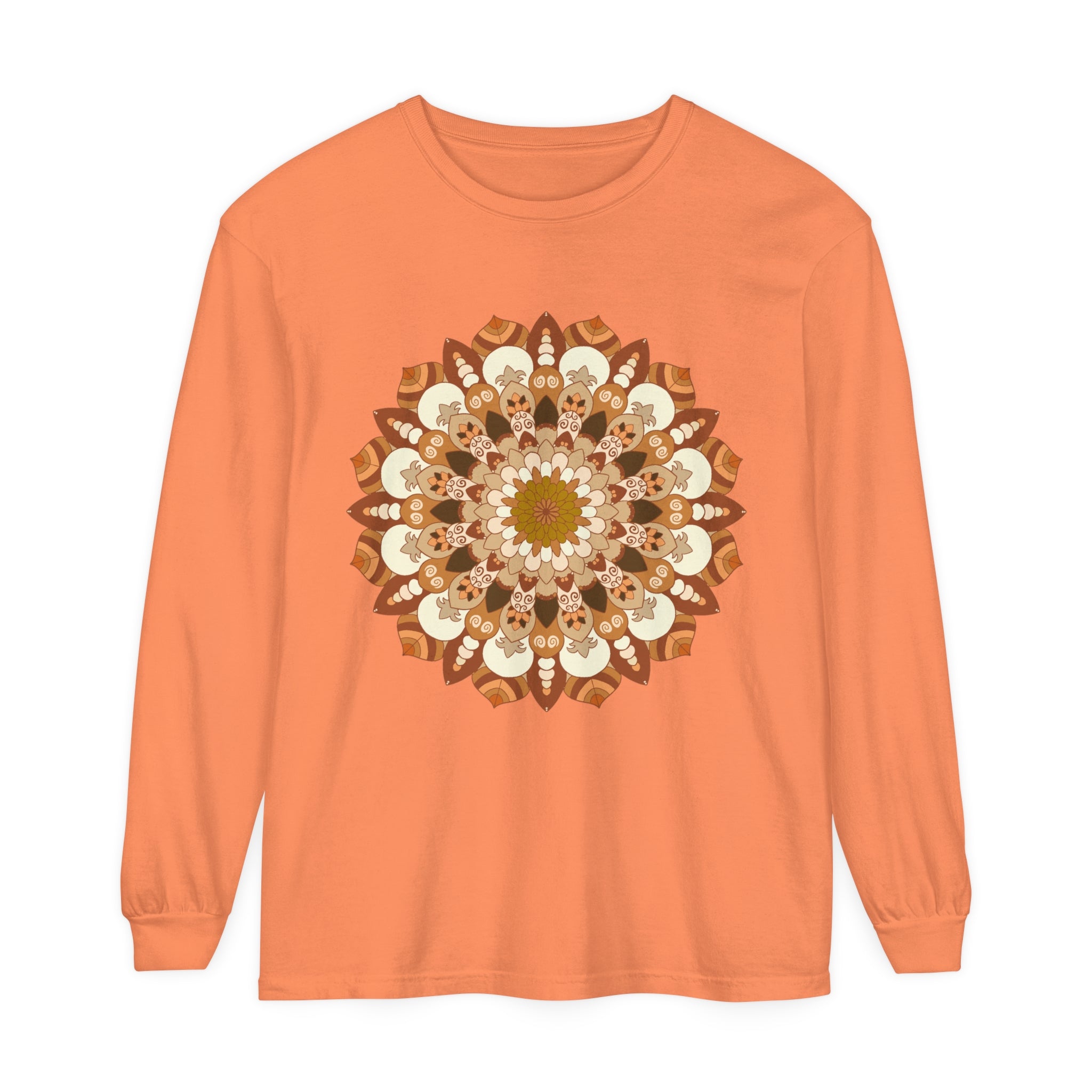 Intricate Mandala Unisex Long Sleeve T-Shirt with vibrant, detailed design