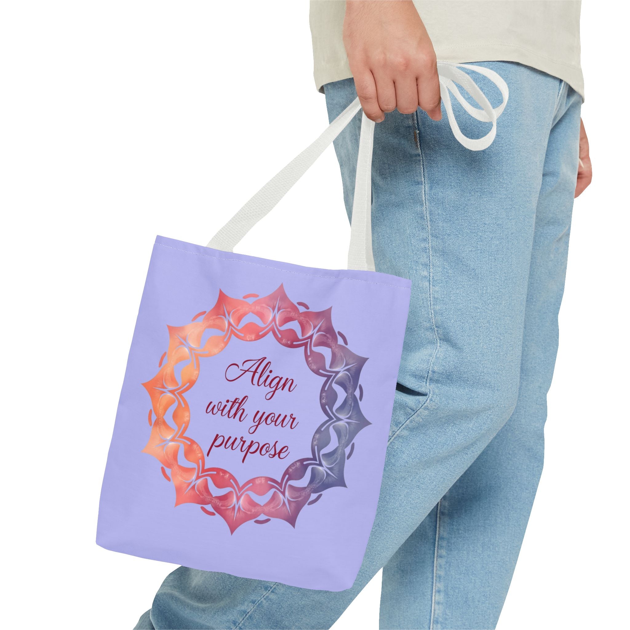 Mandala Tote Bag - Purposeful Everyday Tote, Orange & Purple Shades, Stylish and versatile bag perfect for daily use and outings