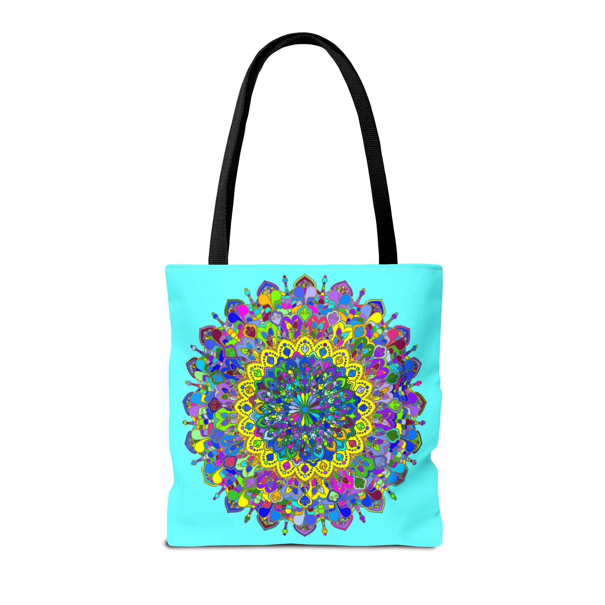 Beautiful and vibrant colorful mandala art tote bag with intricate design